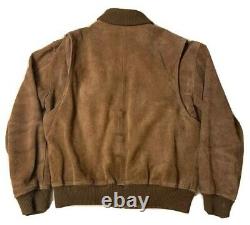 Vintage Ralph Lauren Polo Country Suede Leather Bomber Jacket Sz L MSRP $2200