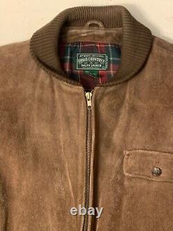 Vintage Ralph Lauren Polo Country Suede Leather Bomber Jacket Sz L MSRP $2200