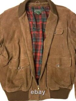 Vintage Ralph Lauren Polo Country Suede Leather Bomber Jacket Sz L MSRP $2200