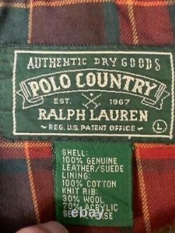 Vintage Ralph Lauren Polo Country Suede Leather Bomber Jacket Sz L MSRP $2200