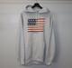 Vintage Ralph Lauren Polo Country Usa Flag Hoodie Gray Size Large 90s