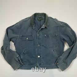 Vintage Ralph Lauren Polo Country (XL) Slate Blue Cotton Twill Trucker Jacket