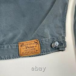 Vintage Ralph Lauren Polo Country (XL) Slate Blue Cotton Twill Trucker Jacket
