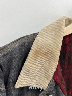 Vintage Ralph Lauren Polo Denim Jean Jacket plaid sport trucker country usa ski
