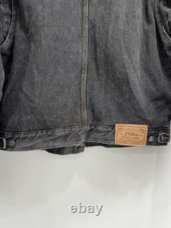 Vintage Ralph Lauren Polo Denim Jean Jacket plaid sport trucker country usa ski