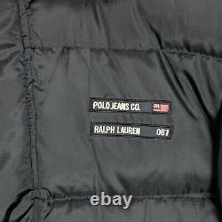 Vintage Ralph Lauren Polo Mens Parka Jacket Coat Lrg Down Black Puffer Full Zip