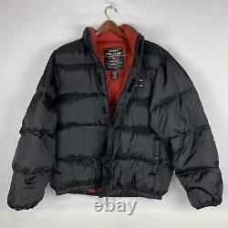 Vintage Ralph Lauren Polo Mens Parka Jacket Coat Lrg Down Black Puffer Full Zip