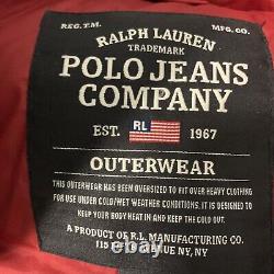 Vintage Ralph Lauren Polo Mens Parka Jacket Coat Lrg Down Black Puffer Full Zip