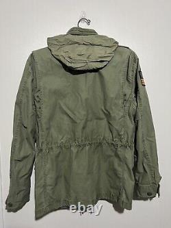 Vintage Ralph Lauren Polo Military Field Jacket Size Medium Olive Adult Hoodie