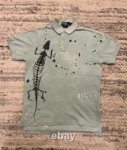 Vintage Ralph Lauren Polo Shirt Men's Small Custom Fit Fossil Print RARE R. L