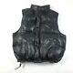 Vintage Ralph Lauren Polo Sport Leather Puffer Vest Mens Xl Black Down Filled