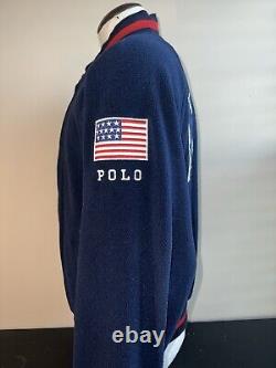 Vintage Ralph Lauren Polo Sport Varsity Fleece Polartec Jacket Spellout USA LRG