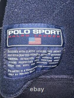 Vintage Ralph Lauren Polo Sport Varsity Fleece Polartec Jacket Spellout USA LRG