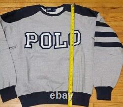 Vintage Ralph Lauren Polo Varsity Sweatshirt P Wing Stadium (No Size tag)