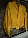 Vintage Ralph Lauren Polo Yellow Men Button Snap Jacket Large Bomber Stripe Rare