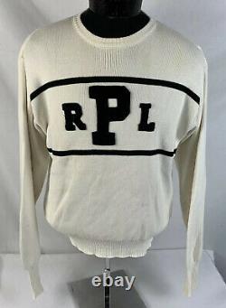 Vintage Ralph Lauren Sweater Polo Sport Spell Out Logo Cotton Knit Men's Large