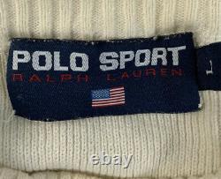 Vintage Ralph Lauren Sweater Polo Sport Spell Out Logo Cotton Knit Men's Large