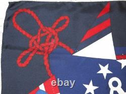 Vintage Ralph Lauren Yacht Club Polo Silk Scarf Flag Multicolor Gold Red Blue