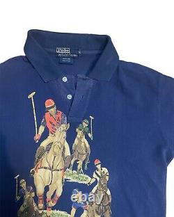 Vintage Rare 1990's Polo Ralph Lauren 5 Horsemen Polo Shirt Size Small