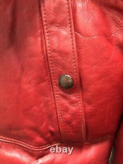 Vintage Rare Polo Ralph Lauren Leather Down Puffer Bomber Jacket sz XL Red
