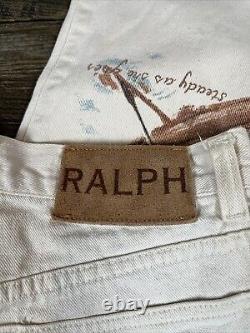 Vintage Rare Polo Ralph Lauren Native American Western Artwork Jeans Sz 28 Z4199
