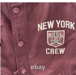Vintage Style Youth Polo Ralph Lauren Red New York Embroidered Varsity Jacket M