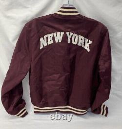 Vintage Style Youth Polo Ralph Lauren Red New York Embroidered Varsity Jacket M