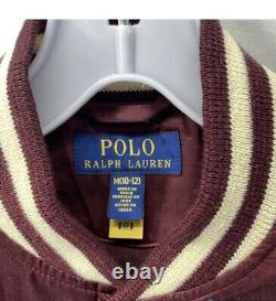 Vintage Style Youth Polo Ralph Lauren Red New York Embroidered Varsity Jacket M