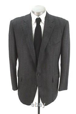 Vintage mens charcoal stripe POLO RALPH LAUREN 2pc Pant Suit tweed 44 46 L