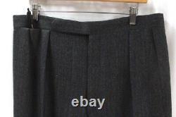 Vintage mens charcoal stripe POLO RALPH LAUREN 2pc Pant Suit tweed 44 46 L