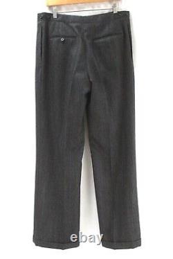Vintage mens charcoal stripe POLO RALPH LAUREN 2pc Pant Suit tweed 44 46 L