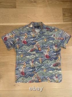 Vintage polo ralph lauren surf 80s loop collar made usa 50s print