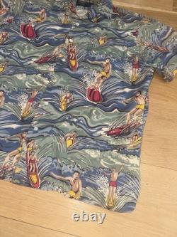 Vintage polo ralph lauren surf 80s loop collar made usa 50s print