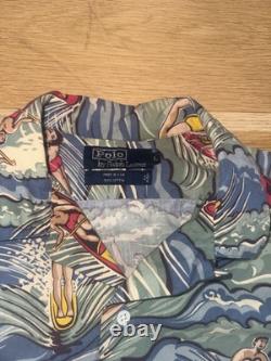 Vintage polo ralph lauren surf 80s loop collar made usa 50s print