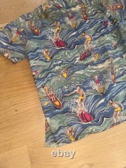 Vintage polo ralph lauren surf 80s loop collar made usa 50s print