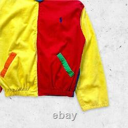 Vtg 80s 90s Polo Ralph Lauren BL Color Block Corduroy Jacket, Full Zip, Hoodie