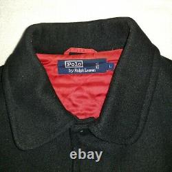 Vtg 90s Og Polo Ralph Lauren Wool Leather Varsity Basketball Jacket Sz L 1992