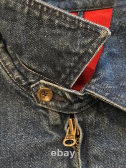 Vtg 90s Polo Ralph Lauren Denim Full Zip Lined Harrington Bomber Work Jacket! M