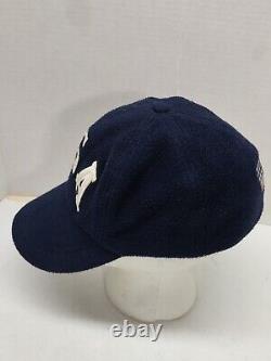 Vtg 90s Polo Ralph Lauren USA Flag Hat Cap Large Blue Fleece Made in USA