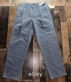 Vtg POLO RALPH LAUREN Pants Mens 34x32 Blue Chino Pleated Made in USA Deadstock