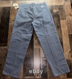 Vtg POLO RALPH LAUREN Pants Mens 34x32 Blue Chino Pleated Made in USA Deadstock