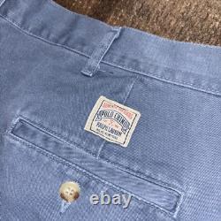 Vtg POLO RALPH LAUREN Pants Mens 34x32 Blue Chino Pleated Made in USA Deadstock