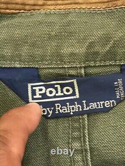 Vtg Polo Ralph Lauren Chore Barn Canvas Hunting Jacket Coat Green Men's Size L