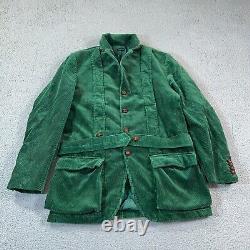 Vtg Polo Ralph Lauren Corduroy Sport Button Up Jacket Mens Green Rare 21x30 L/XL