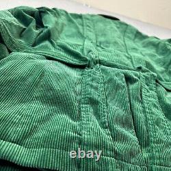 Vtg Polo Ralph Lauren Corduroy Sport Button Up Jacket Mens Green Rare 21x30 L/XL