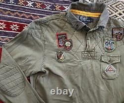 Vtg Polo Ralph Lauren Large Custom Fit Nepal Himalayas Expedition Rugby patches