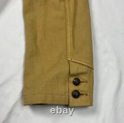 Vtg Polo Ralph Lauren Mens Military Hunting Cost Jacket Sz Medium Brown 90s