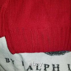Vtg Polo Ralph Lauren Polo Bear USA Grandpa Rl67 Hand Knit Sweater Sz M 92 Rare