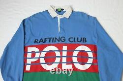Vtg Polo Ralph Lauren Rafting Club L/S Rugby Shirt L 92 93 Sport Stadium
