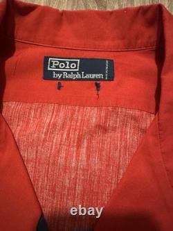 Vtg Polo Ralph Lauren Rayon Plane Boat Car Motorcycle Racing Button Up 2XL Shirt